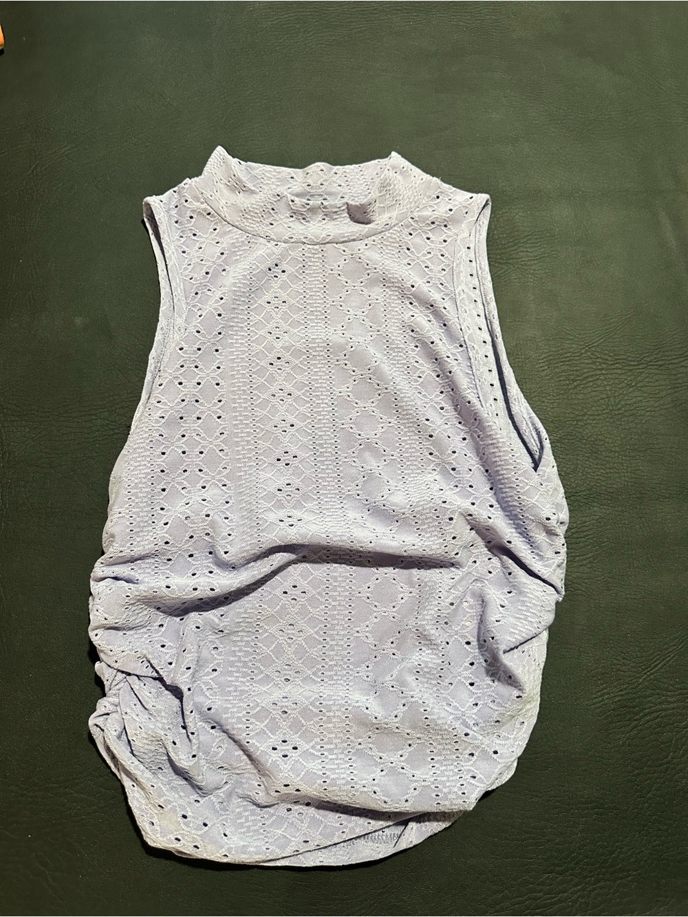 SHEIN Lavender Eyelet High-Neck Tank